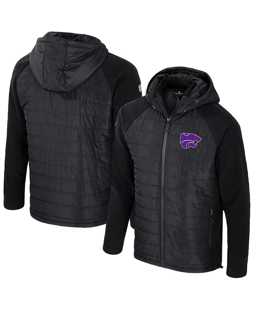 Colosseum Men's Black Kansas State Wildcats Block The Sun Full-Zip Hoodie Jacket