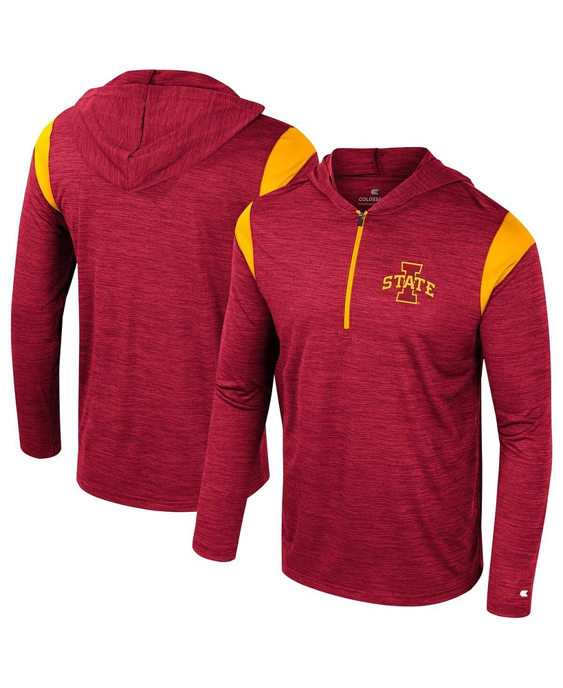 Colosseum Men's Cardinal Iowa State Cyclones Dozer Half-Zip Windshirt