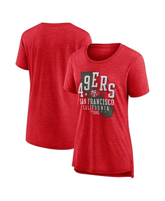 Nike Women's Scarlet San Francisco 49ers Vintage Graphic Tri-Blend Scoop Neck T-Shirt