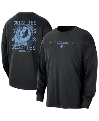 Nike Men's Black Memphis Grizzlies Courtside Oversized Long Sleeve T-Shirt