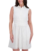 kensie Women's Embroidered-Chiffon Sleeveless Dress
