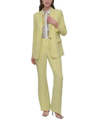 Dkny Petite One Button Blazer Straight Leg Pants