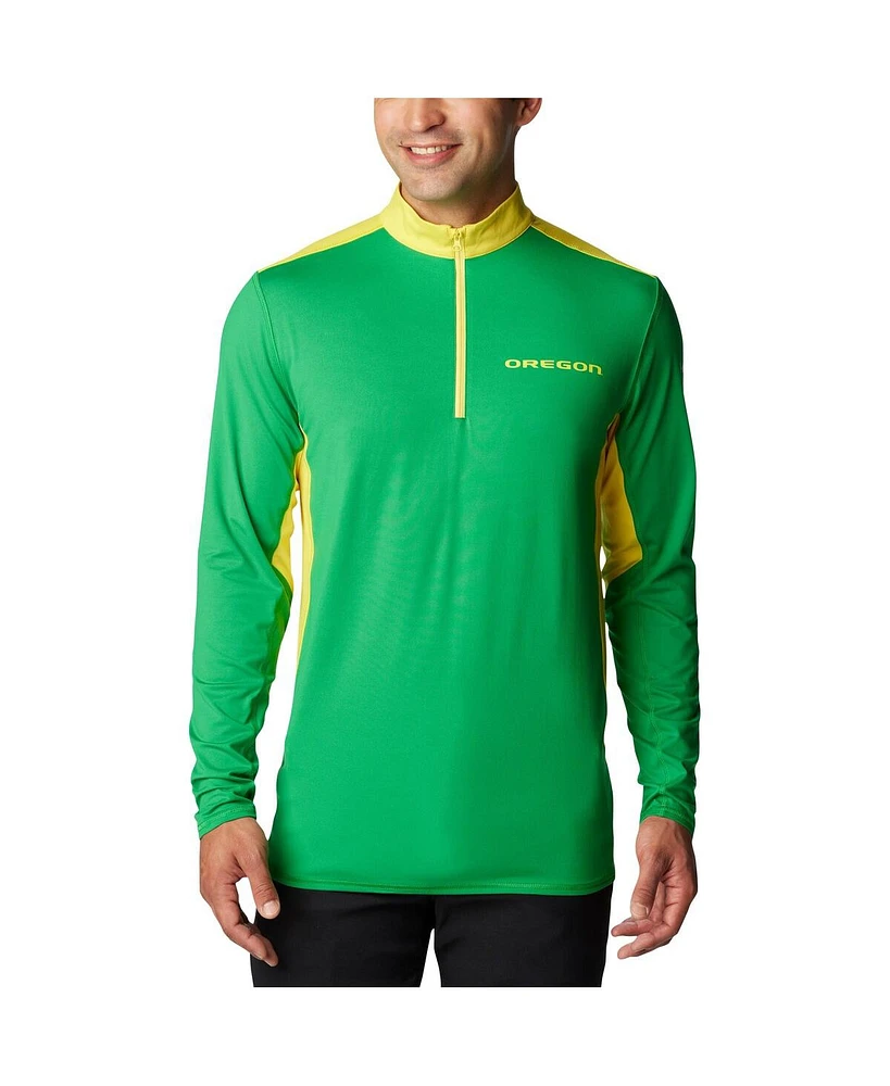 Columbia Men's Green Oregon Ducks Tech Trail Omni-Shade Quarter-Zip Top