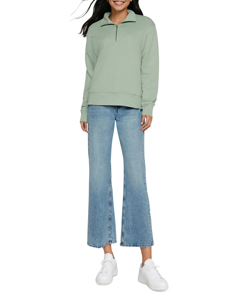 Three Dots Women's Jeanine Quarter-Zip Pullover Sweater