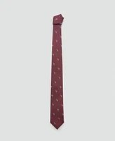 Mango Men's Mulberry Silk Animal Print Tie