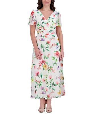 kensie Women's Floral-Print A-Line Dress