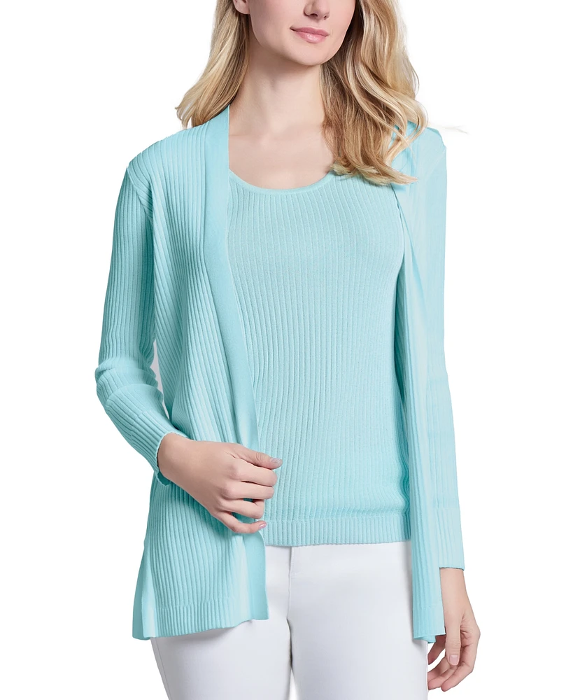 Jones New York Women's Petite Sutton Open-Front Cardigan