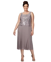 Alex Evenings Plus Sequined Chiffon Dress and Jacket