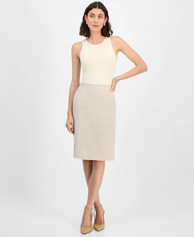 Tahari Asl Women's Boucle Short Pencil Skirt