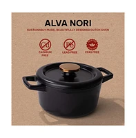 Alva Nori 5 Qt. Enameled Cast Iron Dutch Oven with Lid, Non-Toxic Pfas, Pfoa & Ptfe Free, Heavy-Duty Oven Safe Naturally Nonstick Enameled Coated Cook