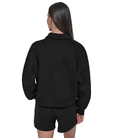 Dkny Sport Varsity Embroidered Logo Johnny Collar Top