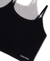 Calvin Klein Big Girls Shelf Bra Camis, Pack of 2
