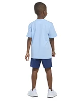 adidas Toddler & Little Boys Short-Sleeve Logo T-Shirt Elastic-Waistband Woven Shorts, 2 Piece Set