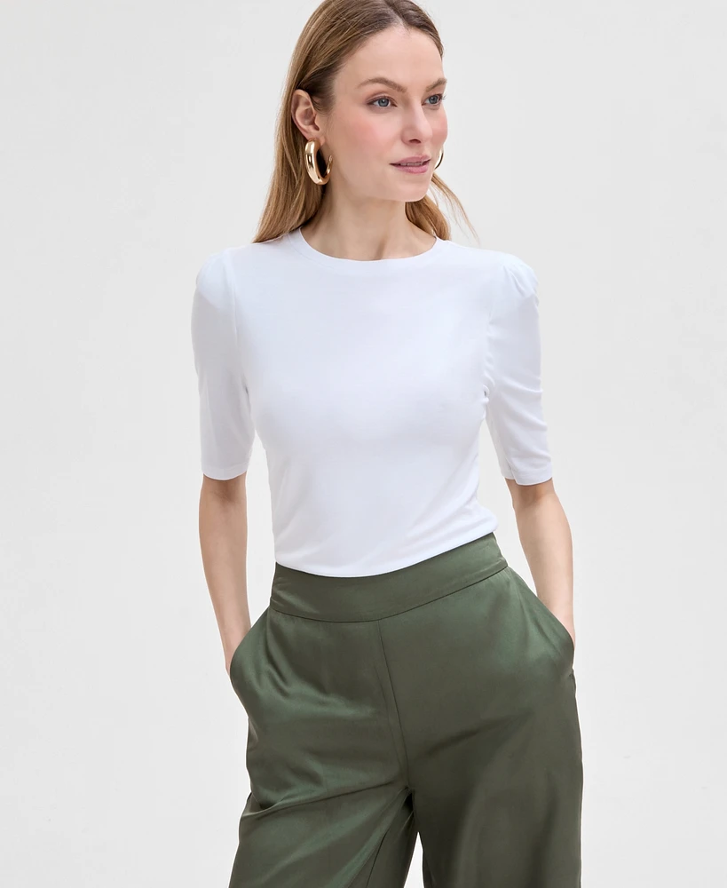 I.n.c. International Concepts Women's Elbow Puff-Sleeve Top, Exclusively at Macy's
