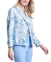 Jones New York Women's Paisley-Print Faux-Double-Breasted Jacket