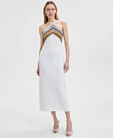 I.n.c. International Concepts Women's Crocheted Halter Sweater Dress, Exclusively at Macy's