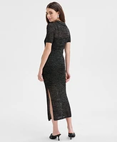 I.n.c. International Concepts Women's Pointelle Collared Sweater Dress, Exclusively at Macy's
