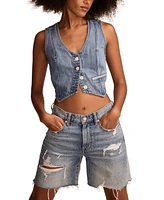 Lucky Brand Women's Liquid Cropped Denim Vest