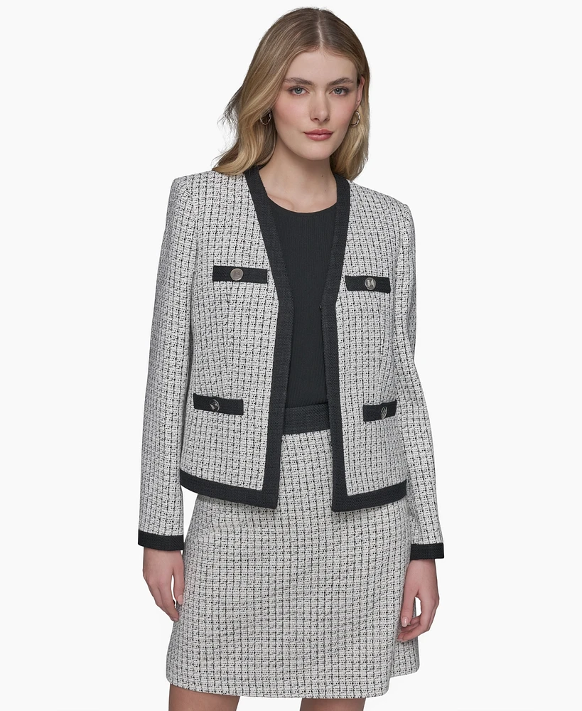 Karl Lagerfeld Paris Women's Tweed Framed Jacket