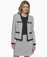 Karl Lagerfeld Paris Women's Tweed Framed Jacket