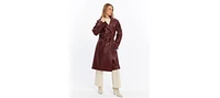 Furniq Uk Women's Leather Trench Coat