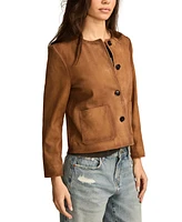 Lucky Brand Women's Suede Collarless Lady Jacket