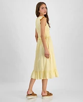 Kingston Grey Juniors' V-Neck Ribbon Midi Dress