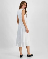 Kingston Grey Juniors' V-Neck Ribbon Midi Dress