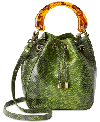 Brahmin Melinda Fern Cassatt Medium Leather Bucket Bag