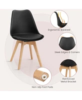 5 Pcs Dining Set Modern Round Dining Table 4 Chairs for Small Space Kitchen