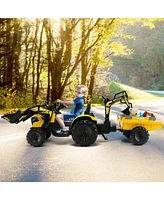 12V 3 in 1 Kids Ride On Excavator with Shovel Bucket and Music