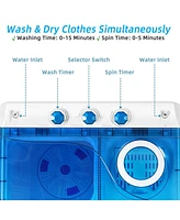 26 lbs Semi-Automatic Twin Tub Washing Machine with Drain Pump