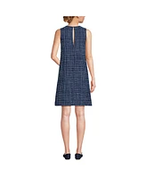 Lands' End Women's Washable Tweed Sleeveless Above the Knee Dress