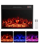 23" Electric Fireplace Insert with Remote Control Adjustable Flame Color Brightness
