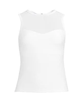 Lands' End Women's Mesh Ribbed High Neck Tankini Top