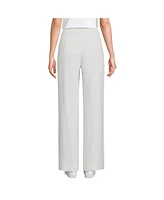 Lands' End Women's Knit High Rise Pleated Wide Leg Pants