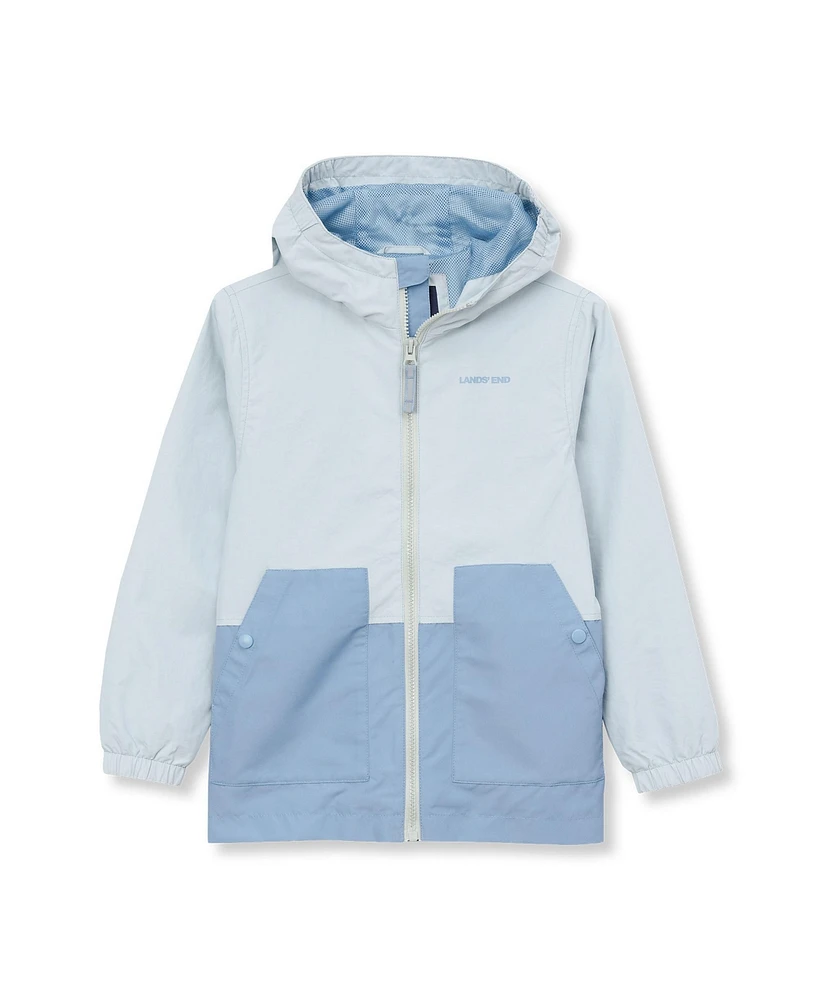 Lands' End Kids Water Resistant Hooded Slicker Rain Jacket