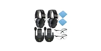 Walker's Razor Slim Electronic Muff (Black Patriot Version, 2-Pack) Bundle