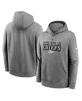 Nike Men's Heather Gray Kansas City Chiefs Super Bowl Lix Nola Inspired Pullover Hoodie