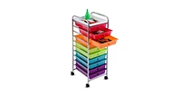 10 Drawers Rolling Organizer Cart Craft Utility Mobile Trolley