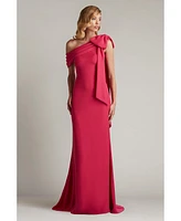 Tadashi Shoji Women's Cassia Bow-Shoulder Crepe Gown