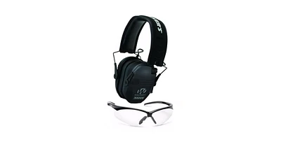Walker's Razor Slim Electronic Shooting Range Earmuff (Black) and Glasses Kit