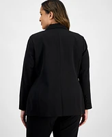 Tahari Asl Plus Peak-Lapel Open-Front Jacket