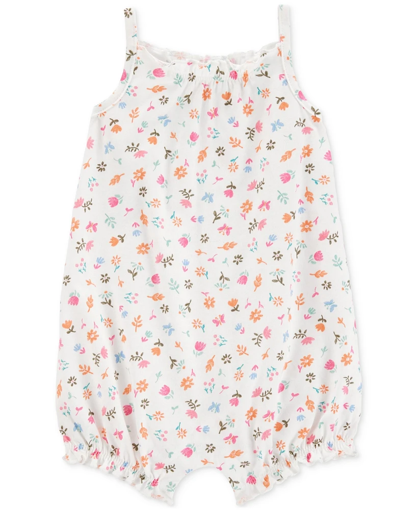 Carter's Baby Girls Floral-Print Cotton Romper