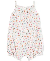 Carter's Baby Girls Floral-Print Cotton Romper