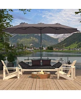 15 Ft Patio Umbrella with Base Included Outdoor Double-sided Umbrella Extra Large Patio Umbrella Patio Table Umbrella Outdoor Market Umbrella Outdoor