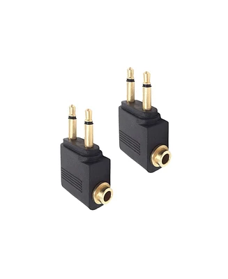 Mee audio 2-Prong Mono to 3.5 mm Stereo Airplane Adapter