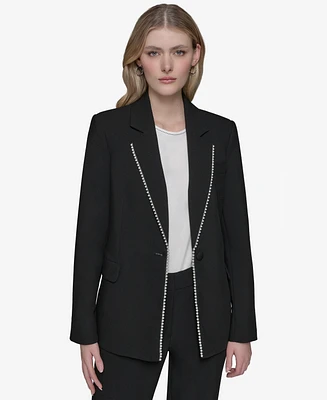 Karl Lagerfeld Paris Women's Single-Button Blazer
