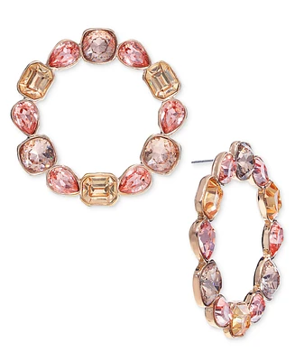 I.n.c. International Concepts Gold-Tone Mixed Stone Front-Facing Hoop Earrings, Exclusively at Macy's