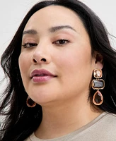 I.n.c. International Concepts Gold-Tone Mixed Stone Triple Drop Earrings, Exclusively at Macy's